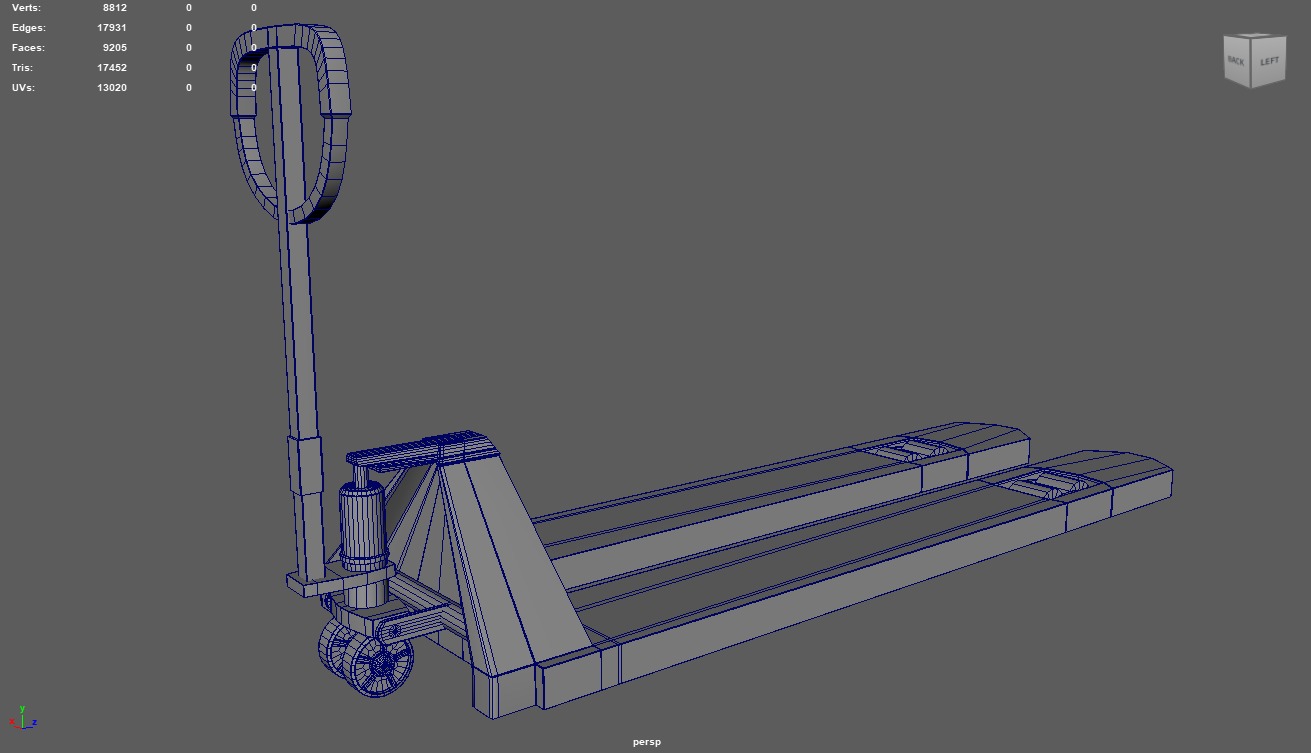 Hand Pallet Truck 01 Low-poly 3D model_9