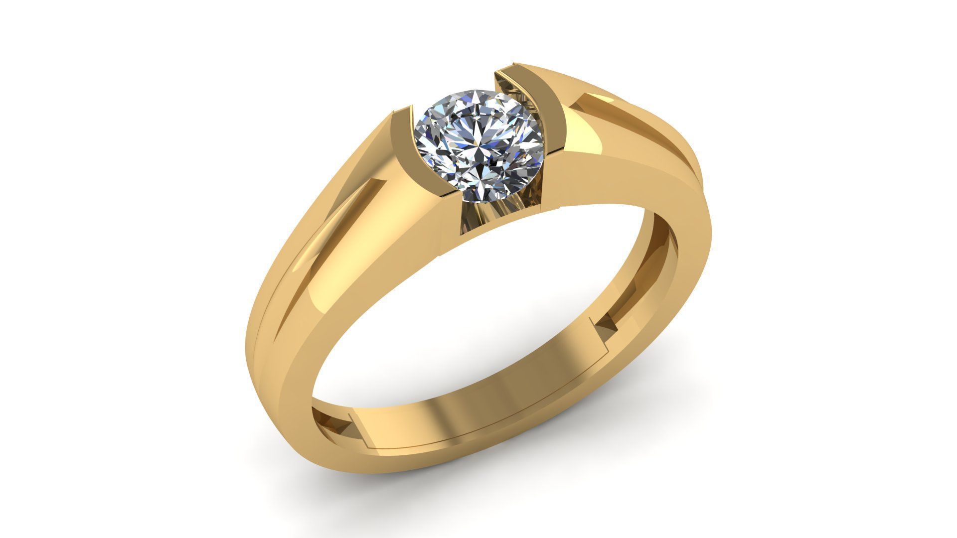 Ring Model - Diamond Ring Printable Model 3D print model_4