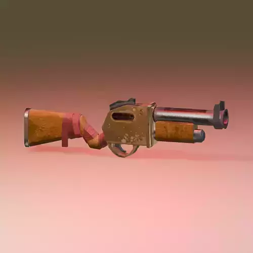 Stylized shotgun Low-poly 3D model