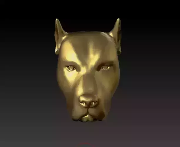 Doberman dog pendant necklace high poly 3D mesh 3D print model