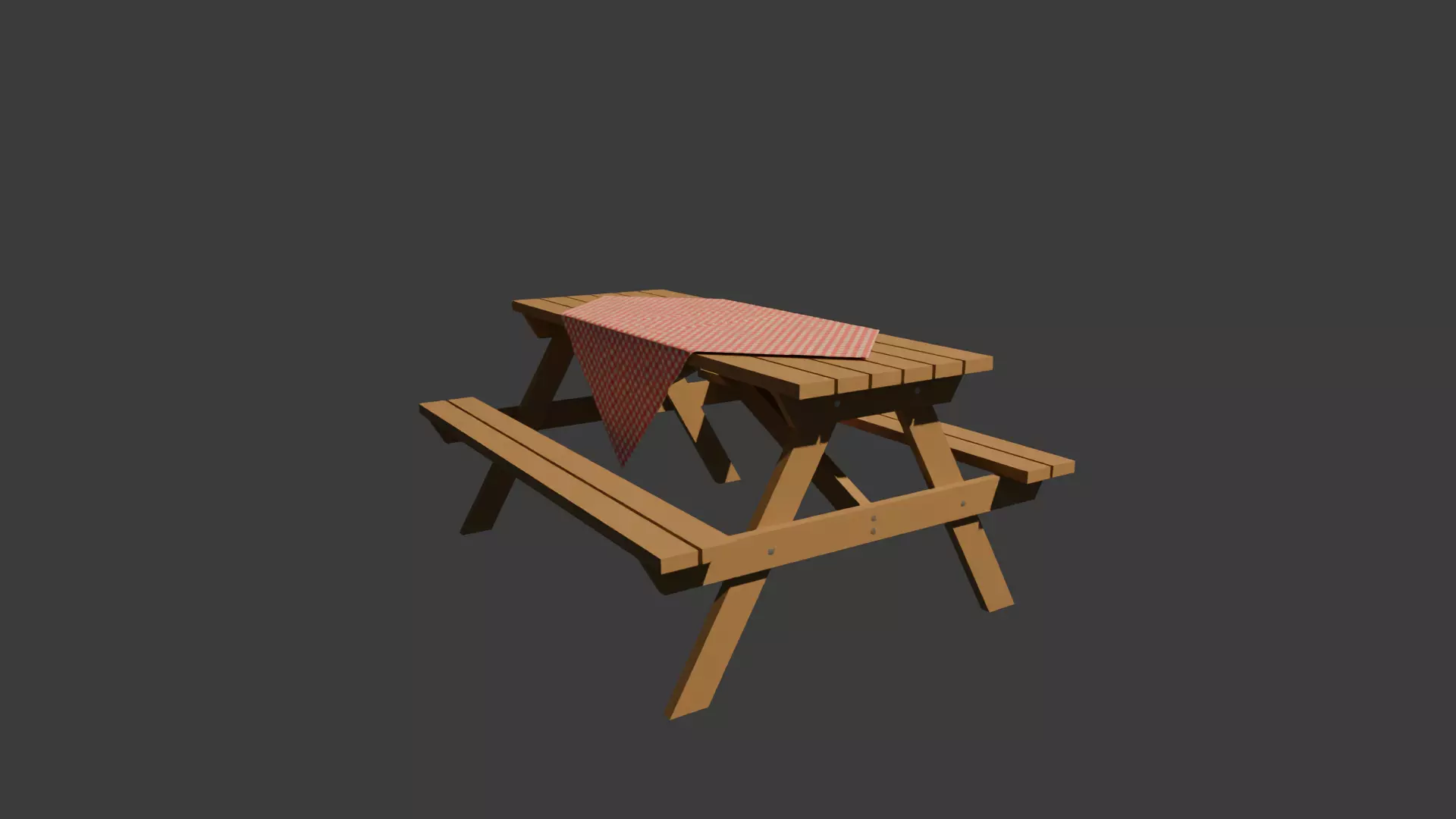 Picnic Table Free low-poly 3D model