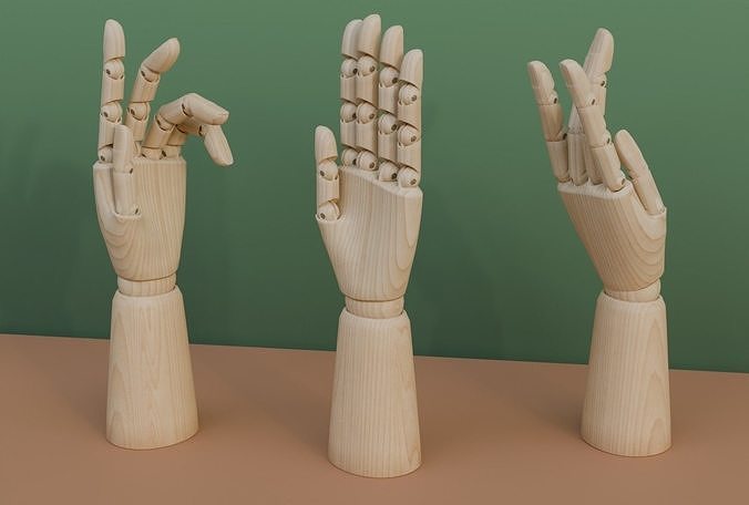 Wooden Hand Mannequin 3D model