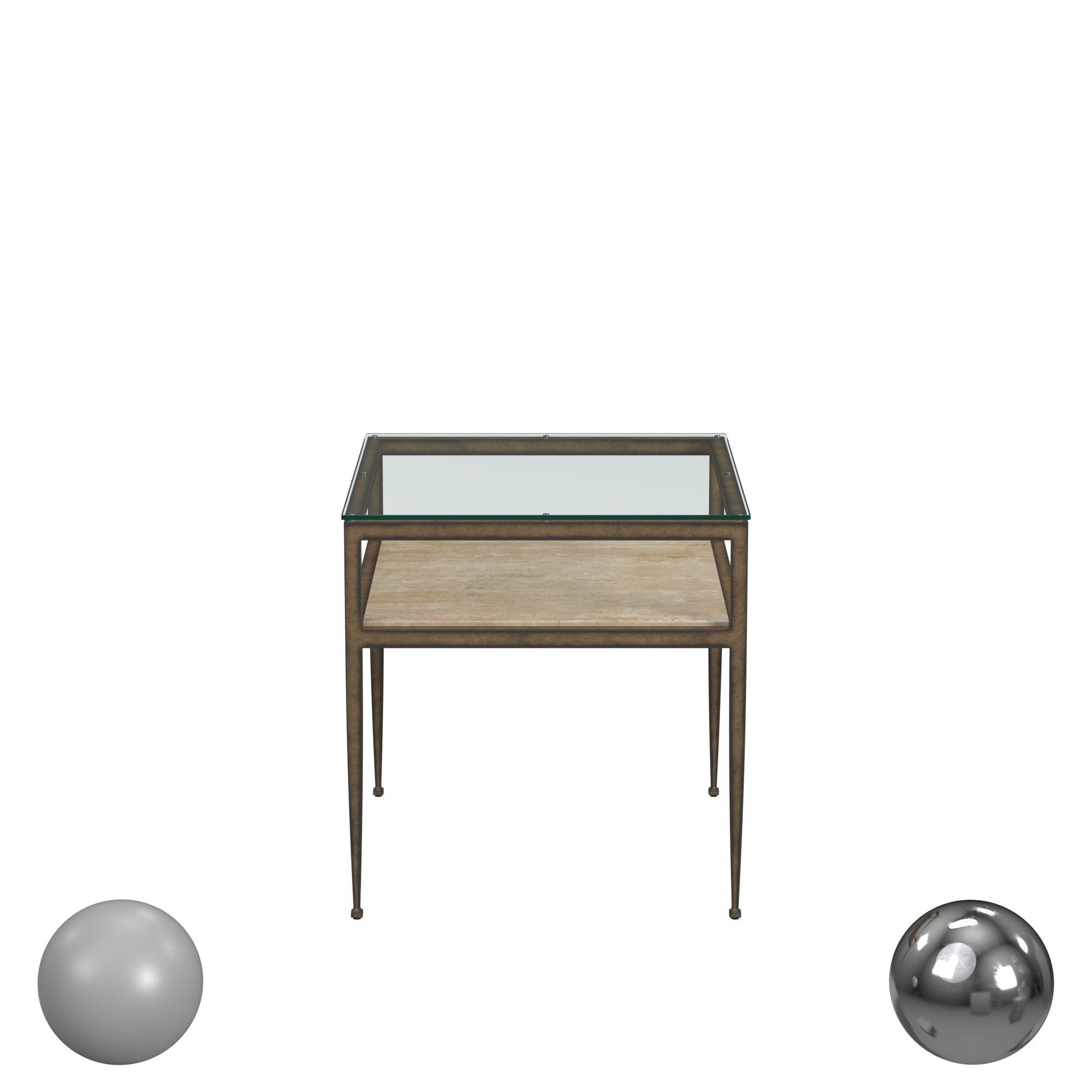 Flexsteel Venice Glass Top Lamp Table 3D model_1
