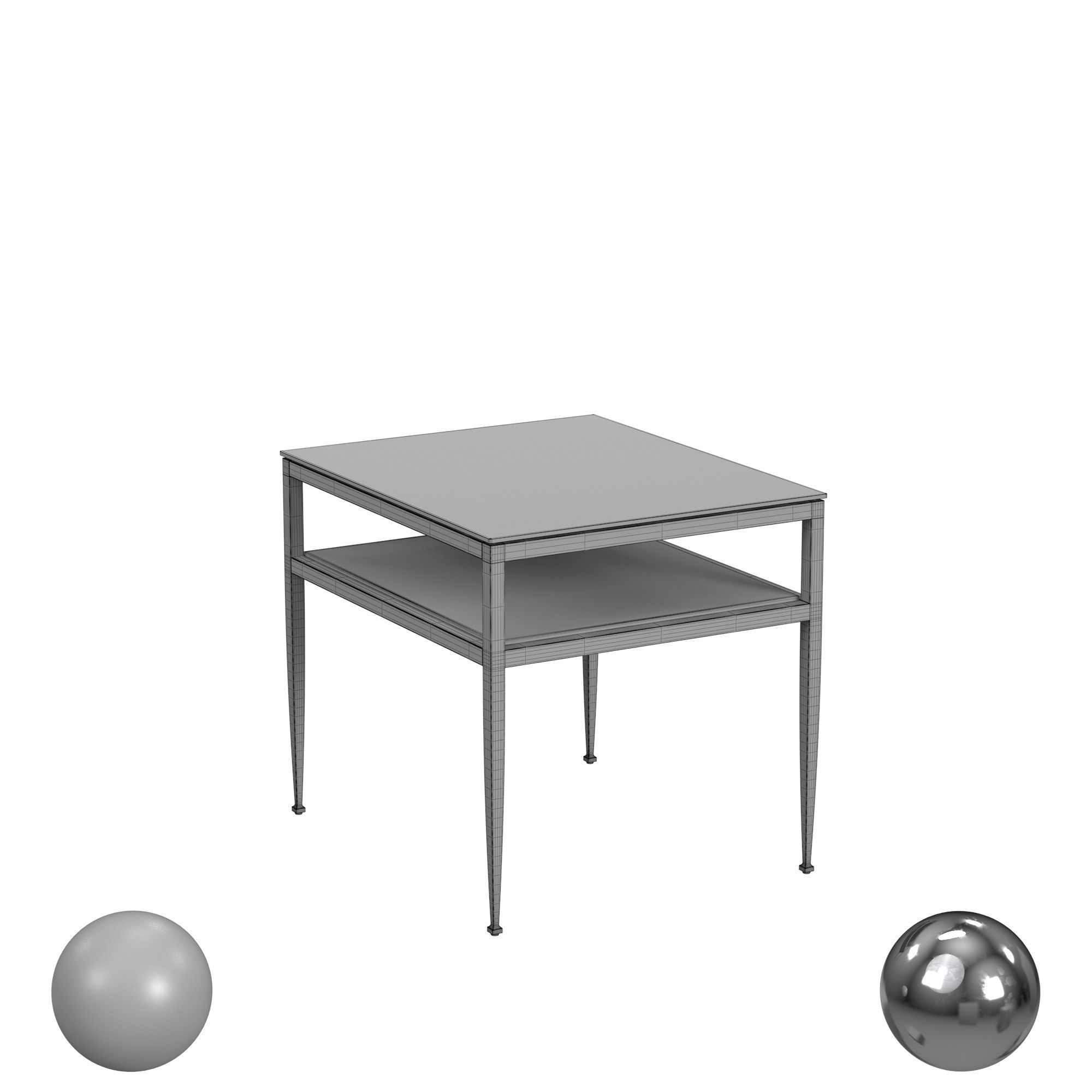 Flexsteel Venice Glass Top Lamp Table 3D model_3