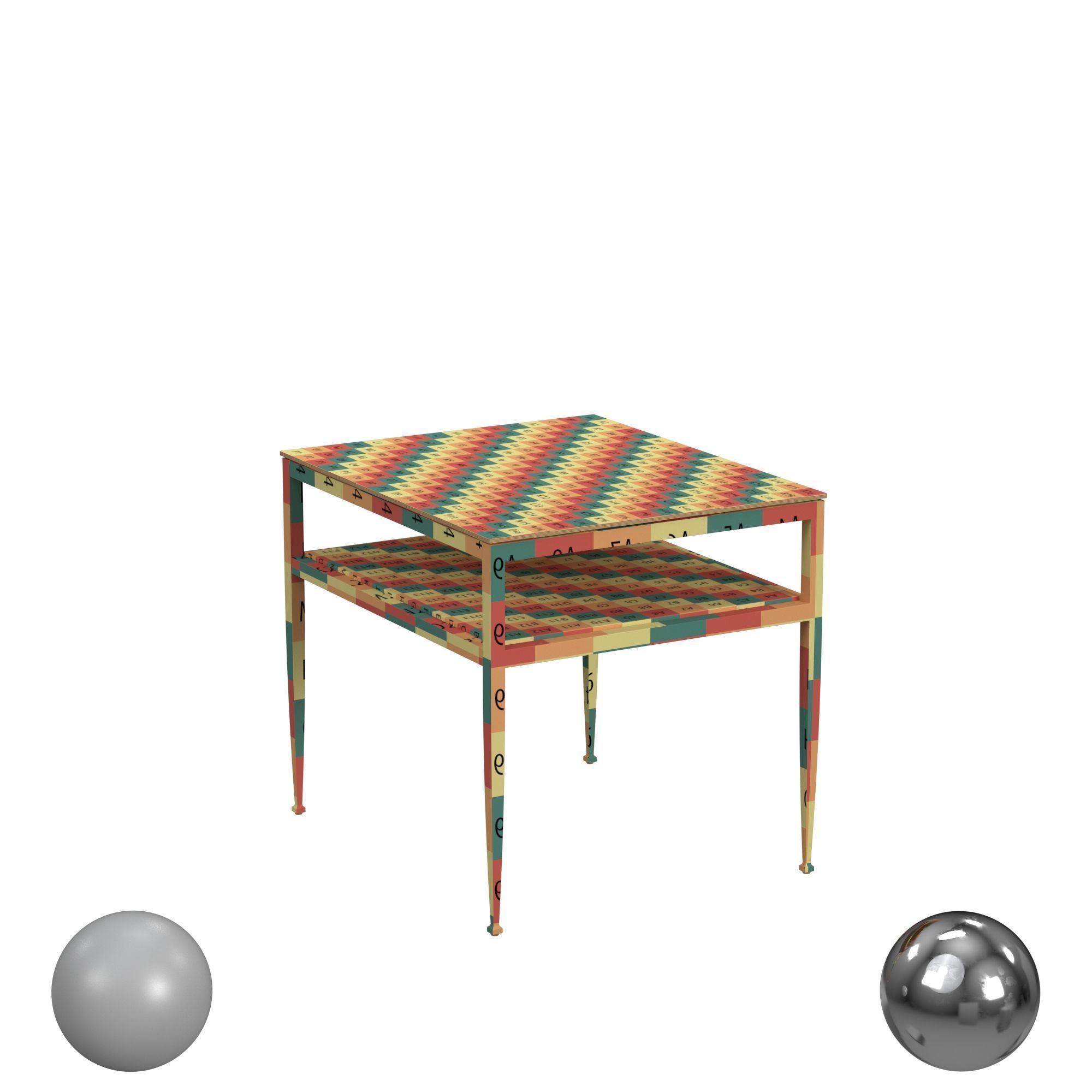Flexsteel Venice Glass Top Lamp Table 3D model_2
