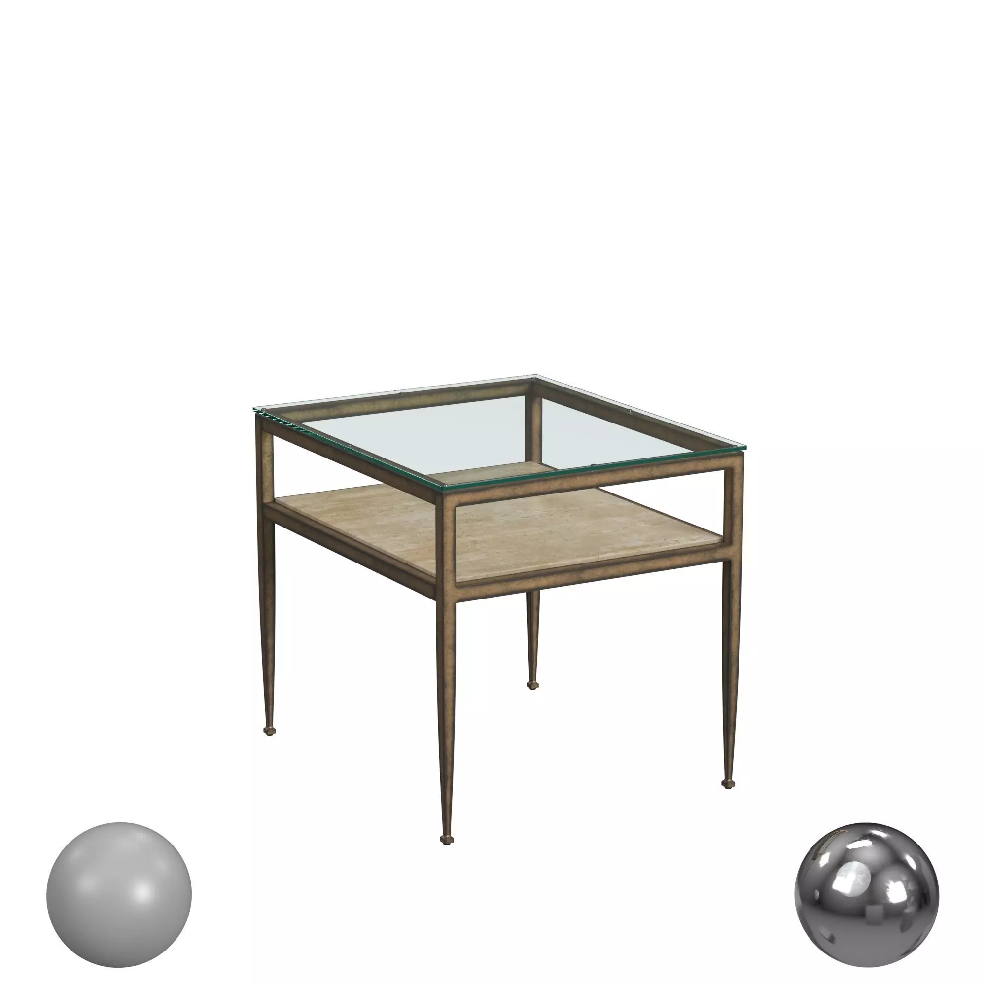 Flexsteel Venice Glass Top Lamp Table 3D model_0