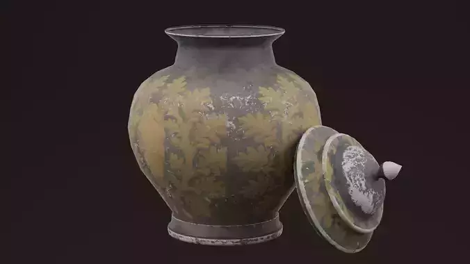 Golden Pot Low-poly 3D model