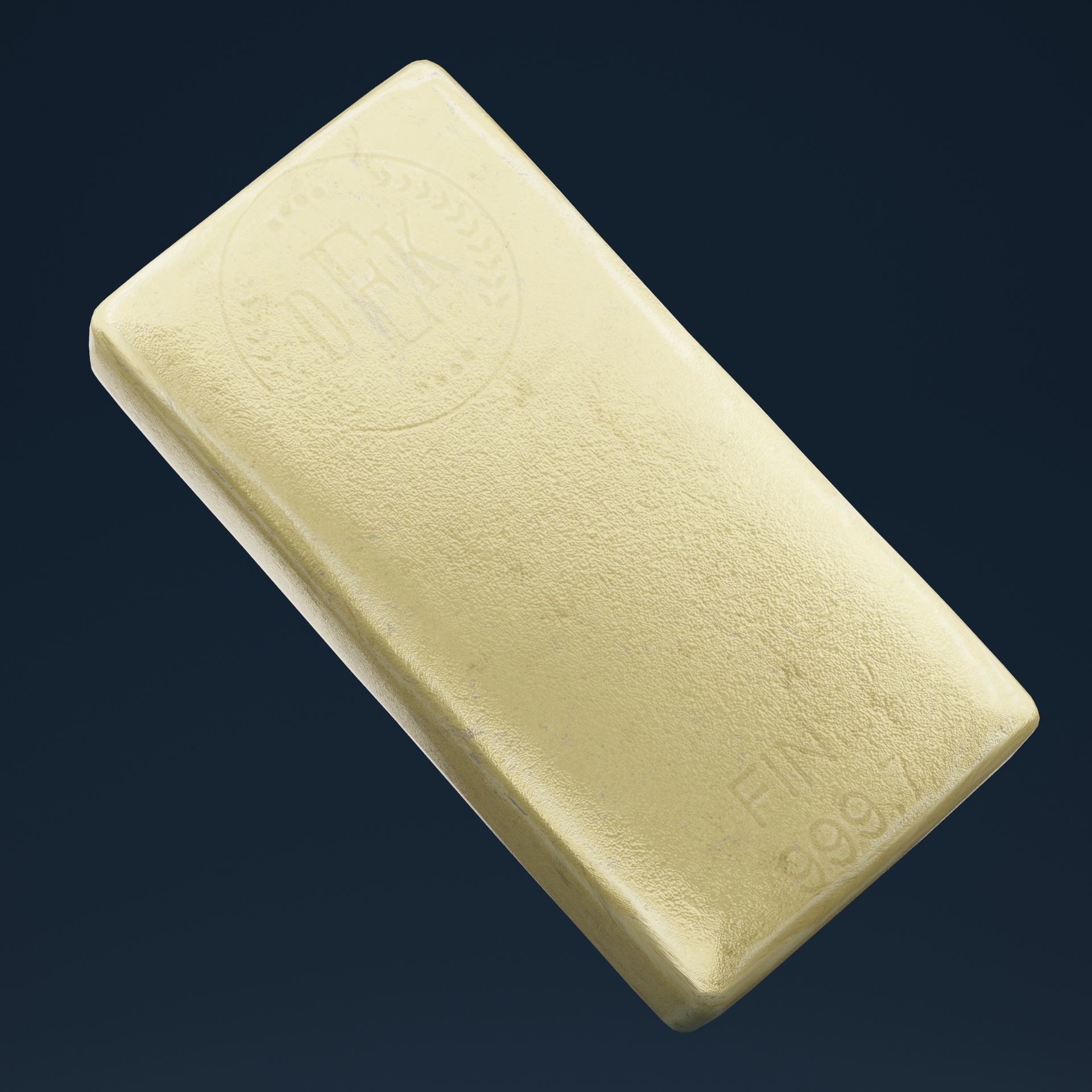 Golden Bar Low-poly 3D model_6