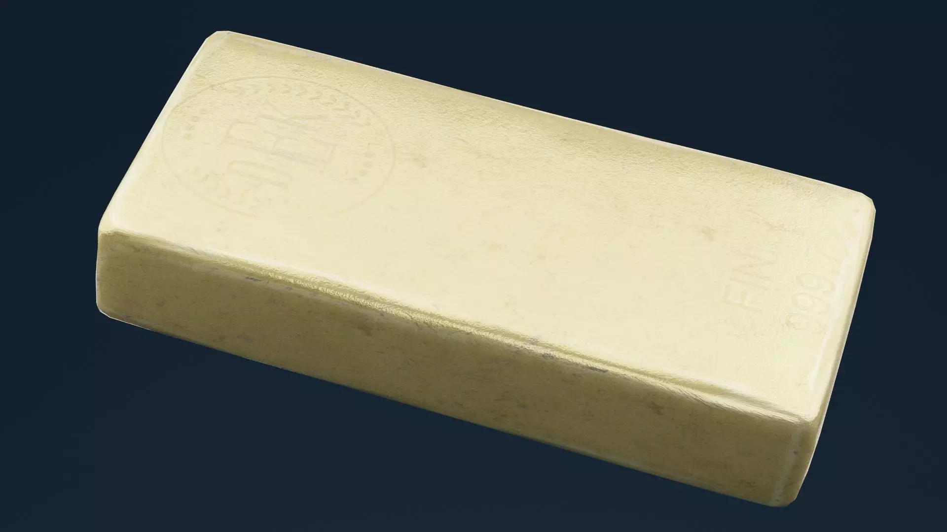Golden Bar Low-poly 3D model_0