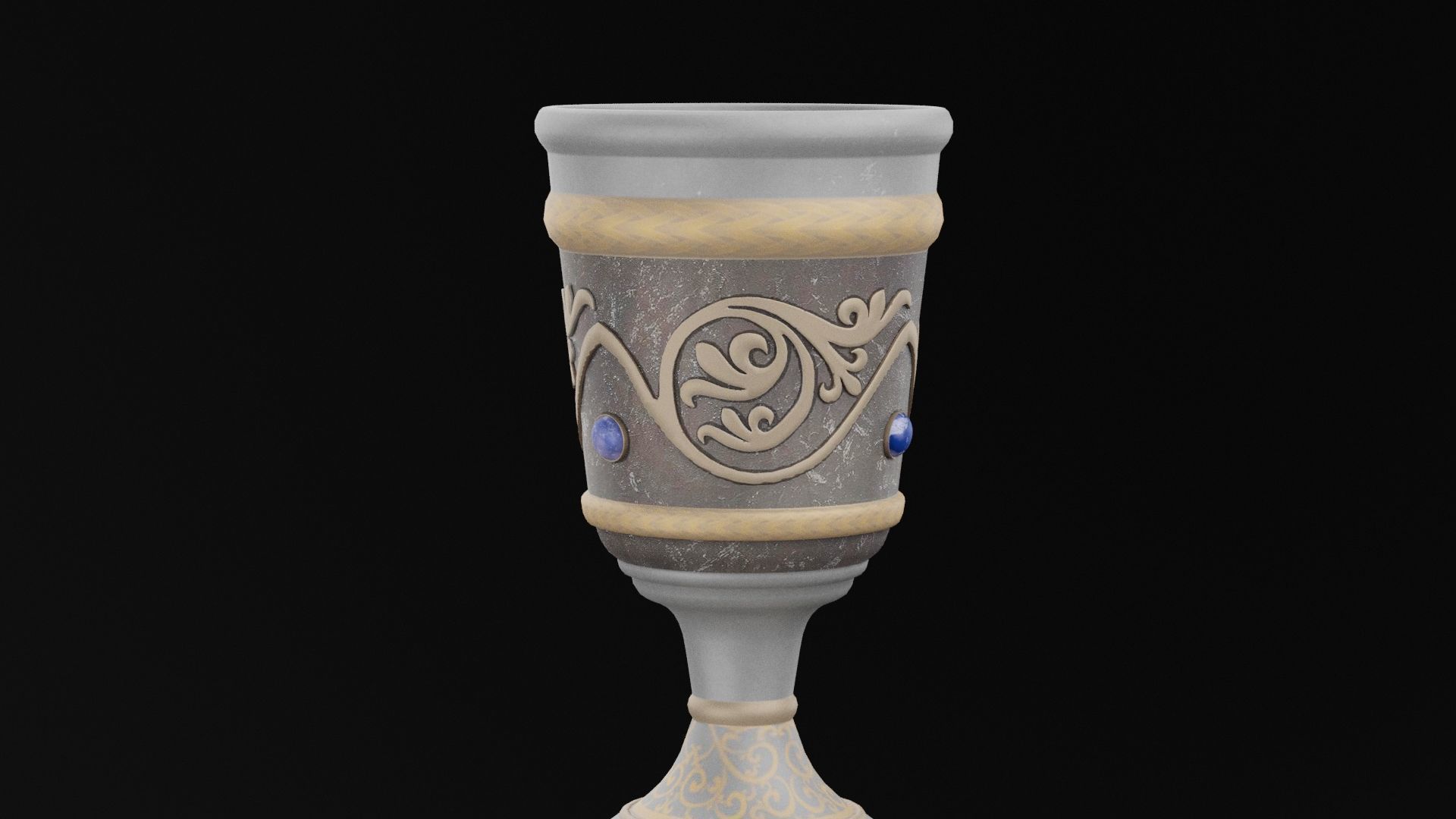 Ornate Goblet Low-poly 3D model_2