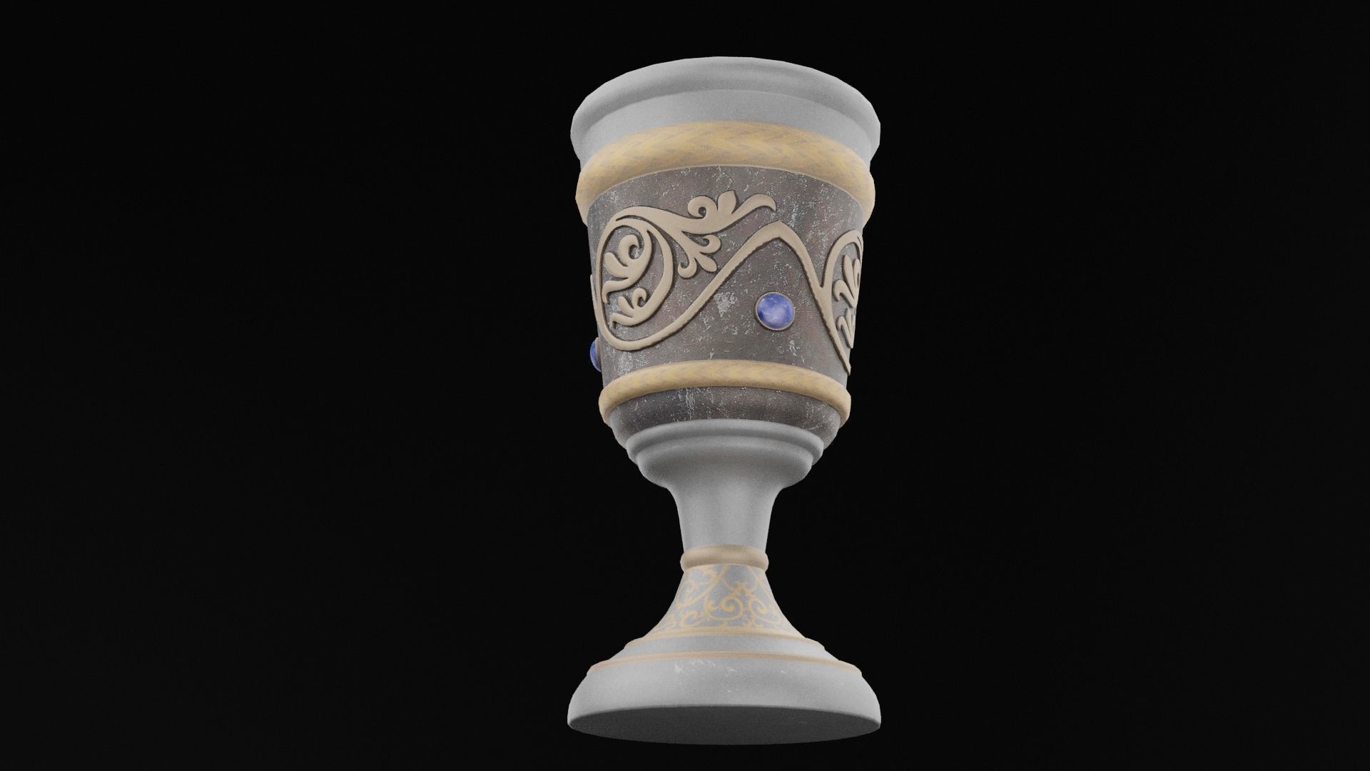 Ornate Goblet Low-poly 3D model_5