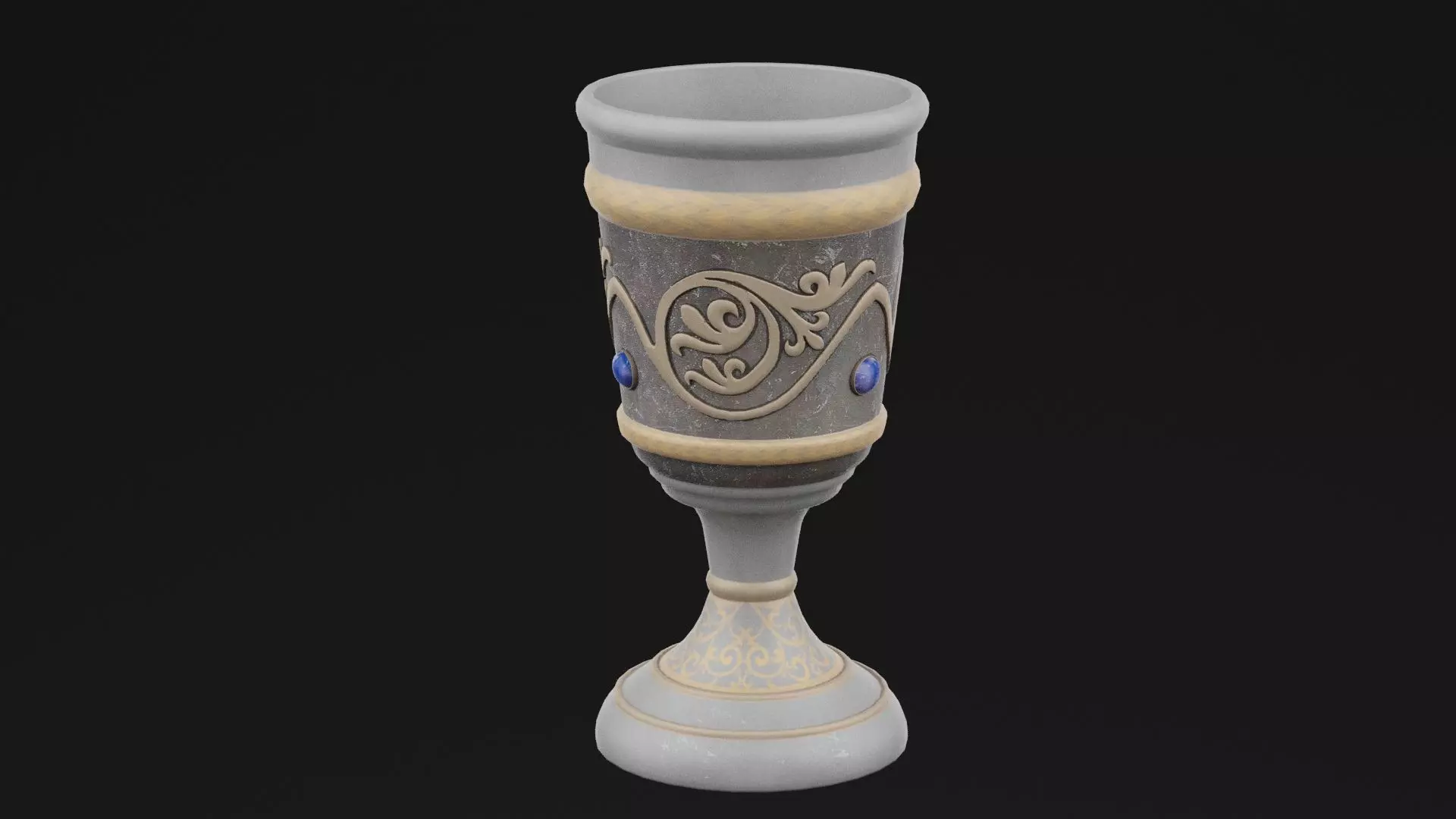Ornate Goblet Low-poly 3D model_0