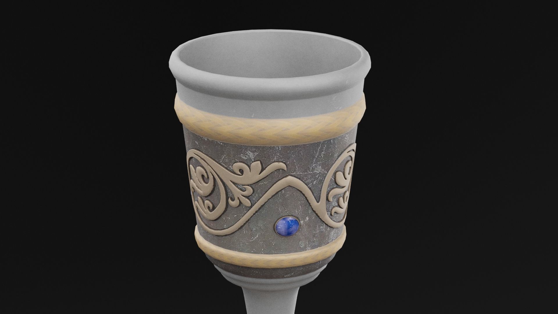 Ornate Goblet Low-poly 3D model_1