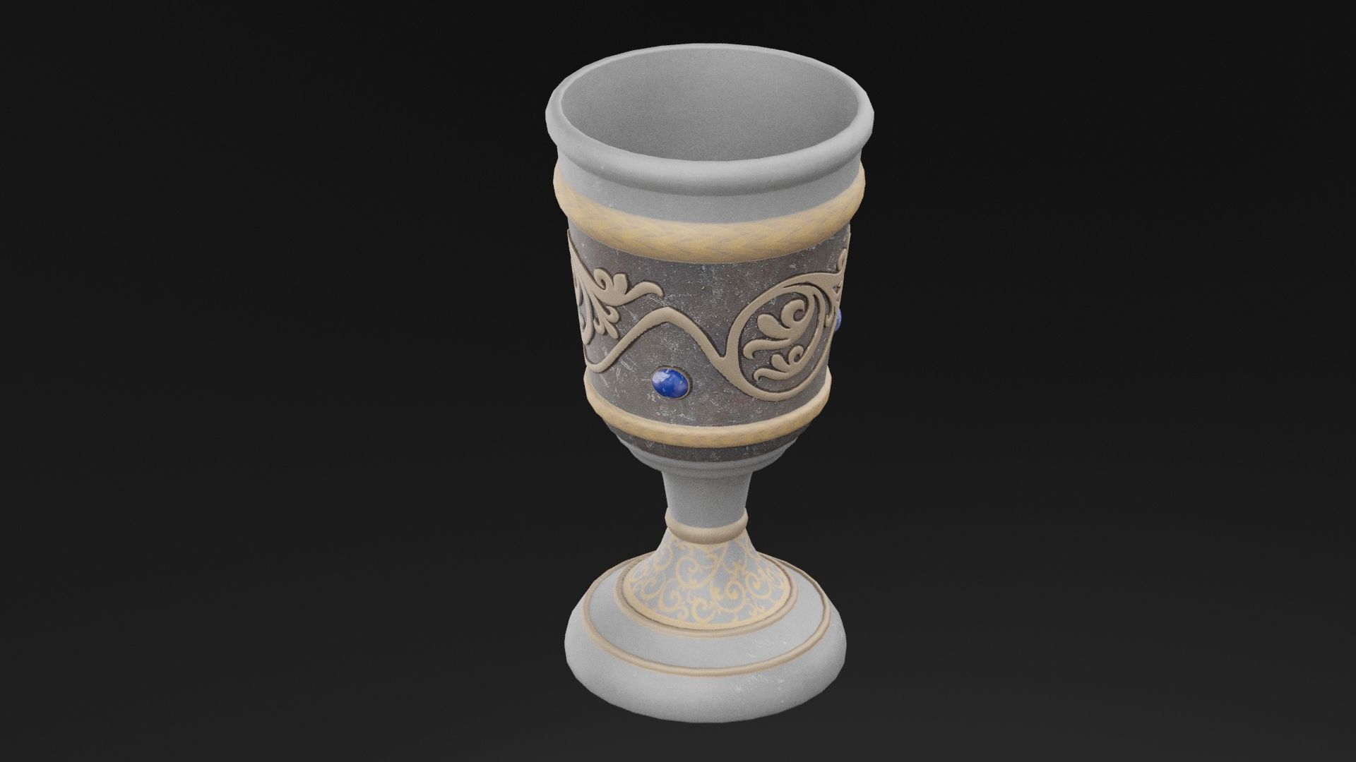 Ornate Goblet Low-poly 3D model_3