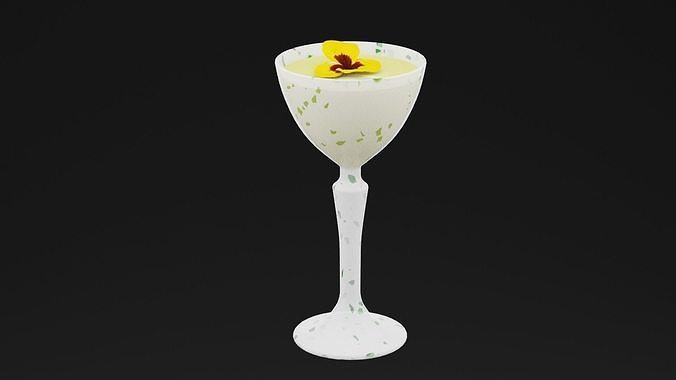 Gin With Cucumber Low-poly 3D model