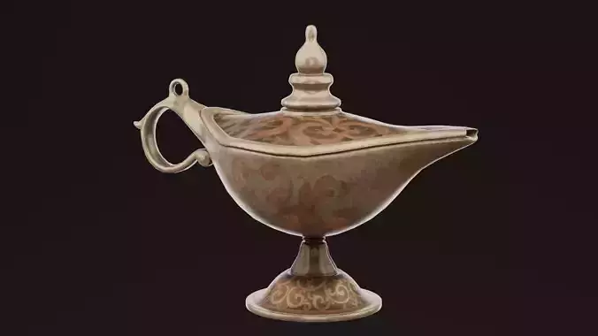 Genie Magic Lamp Low-poly 3D model
