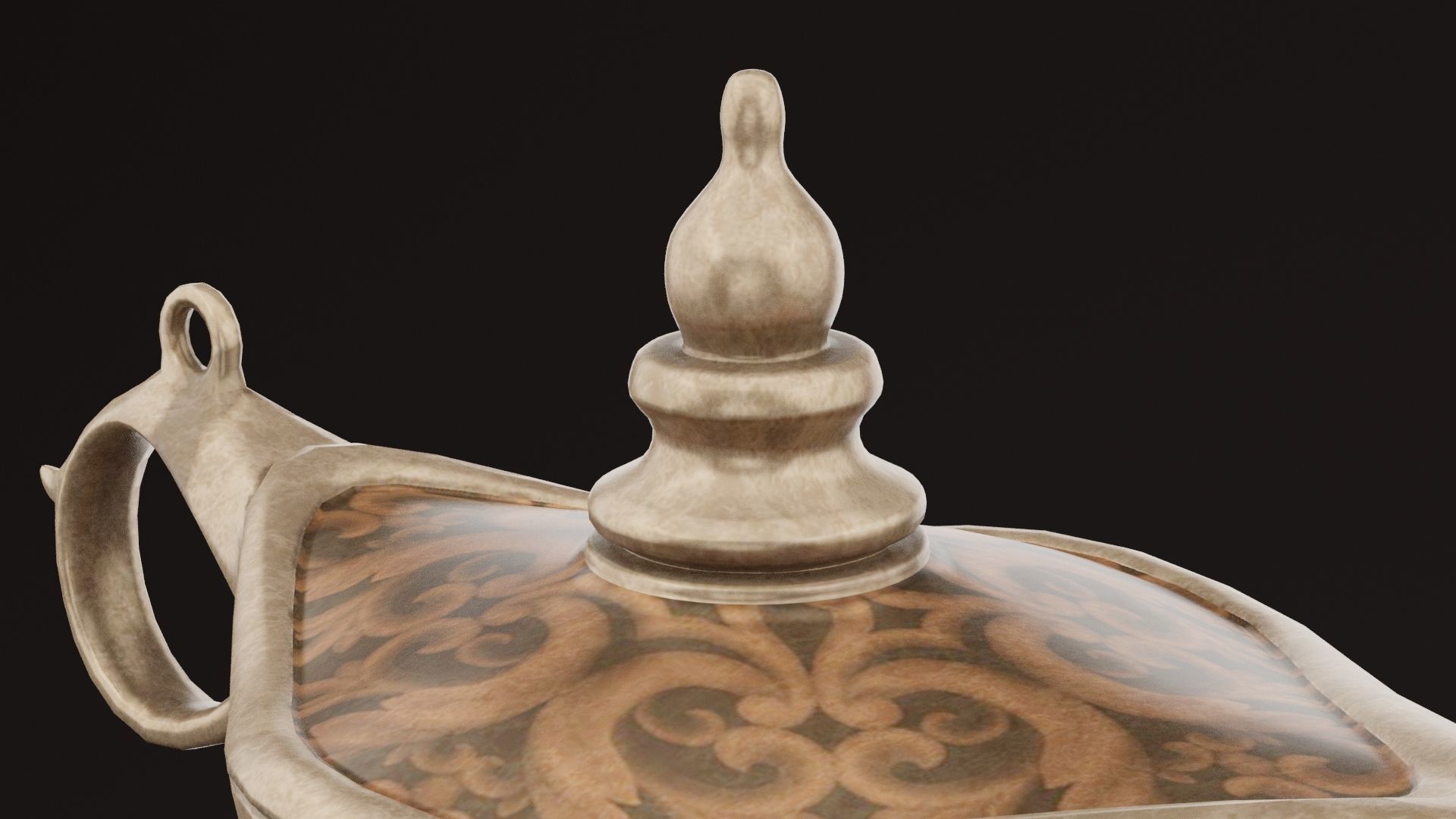 Genie Magic Lamp Low-poly 3D model_1