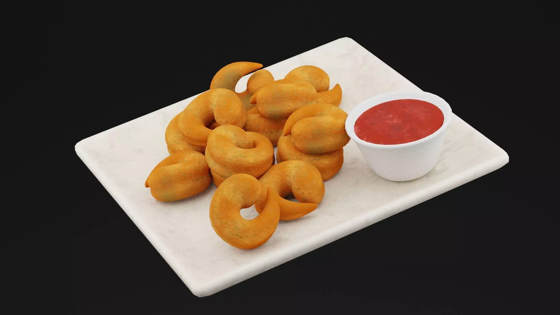 Fried Shrimp Platter 3D model