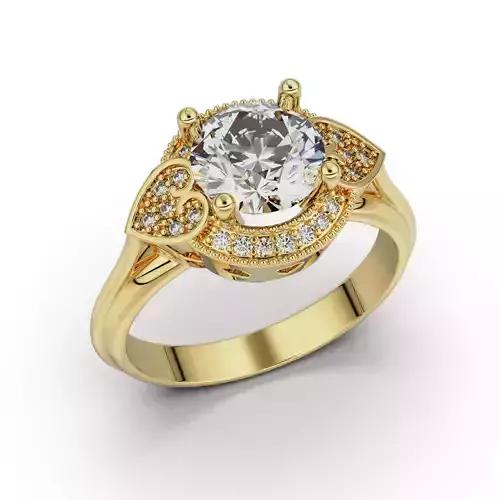 Heart Embrace Engagement Ring 3D print model