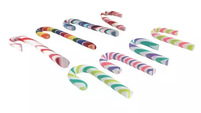 Candy Canes Set 3D model
