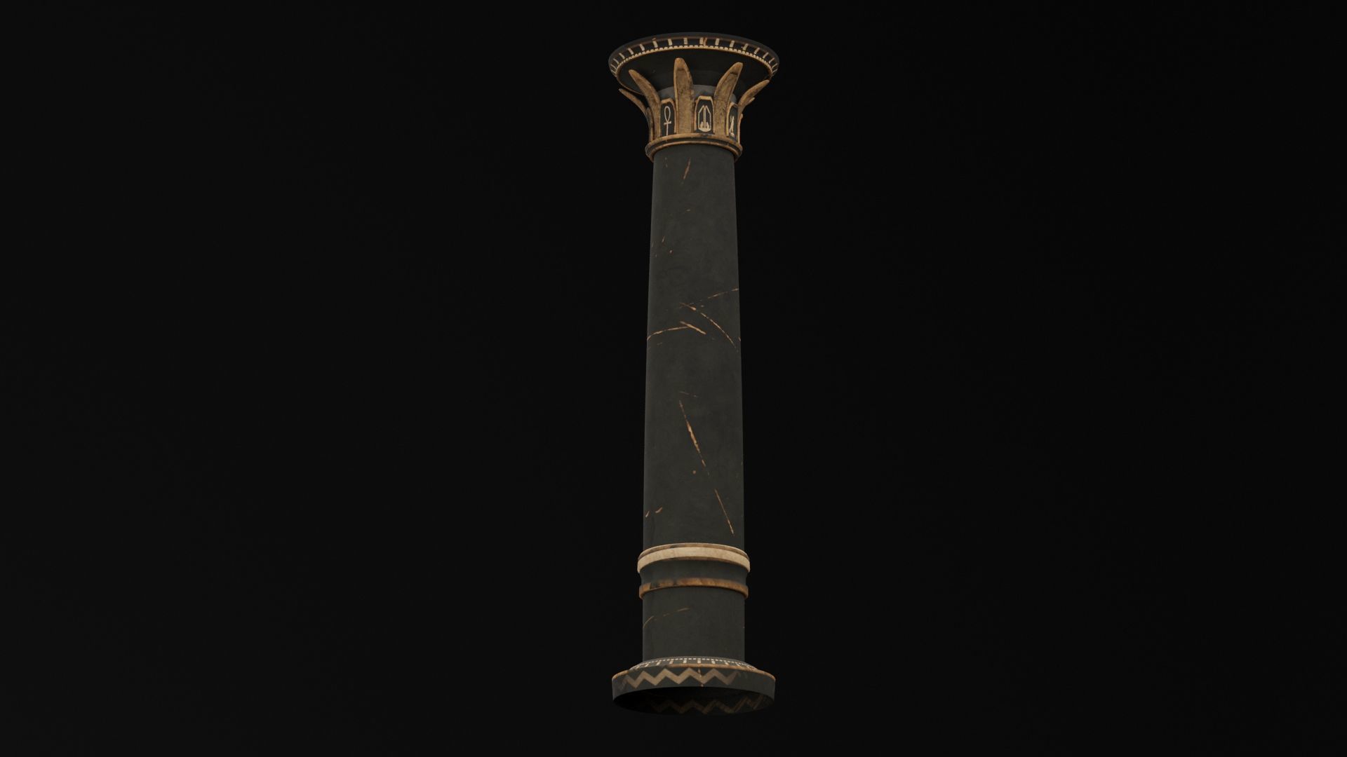 Egyptian Ancient Column 3D model_2