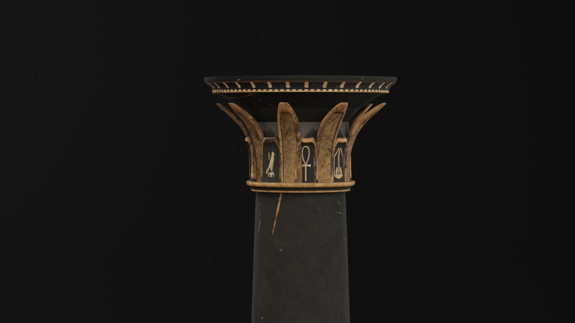 Egyptian Ancient Column 3D model_1