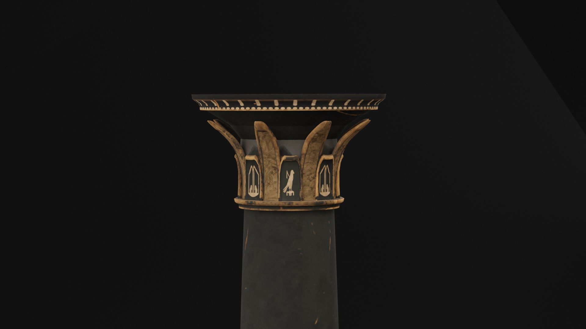 Egyptian Ancient Column 3D model_3