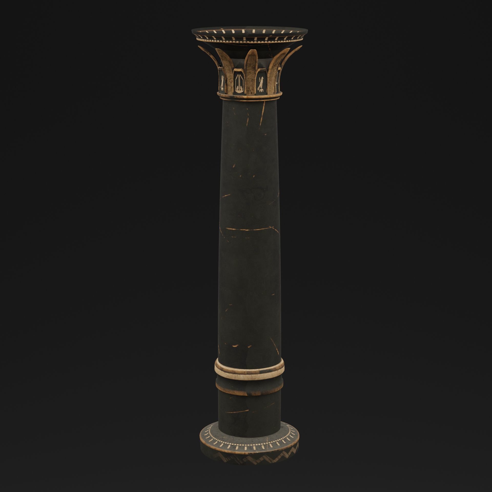 Egyptian Ancient Column 3D model_6