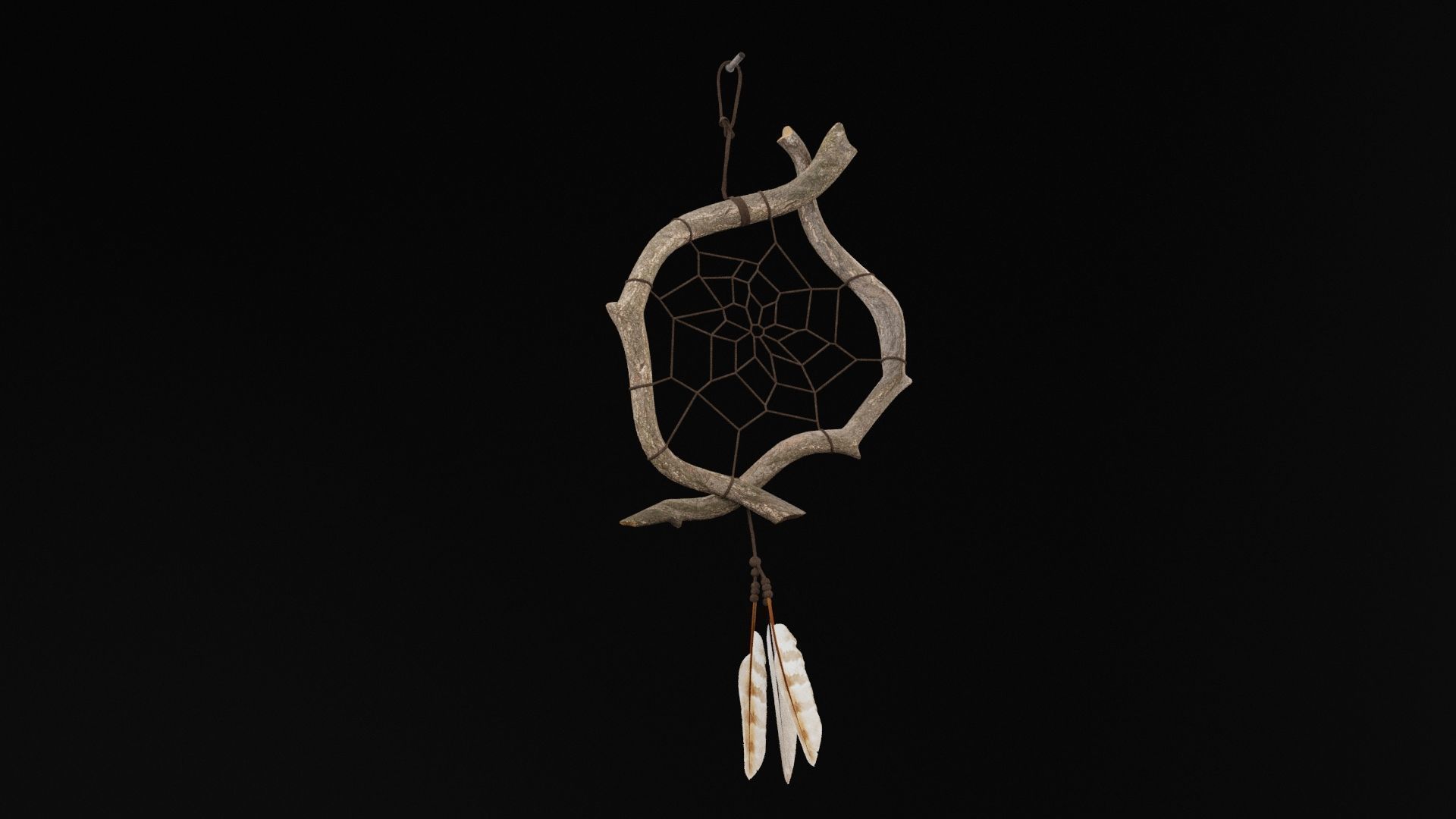 Dream Catcher Low-poly 3D model_5