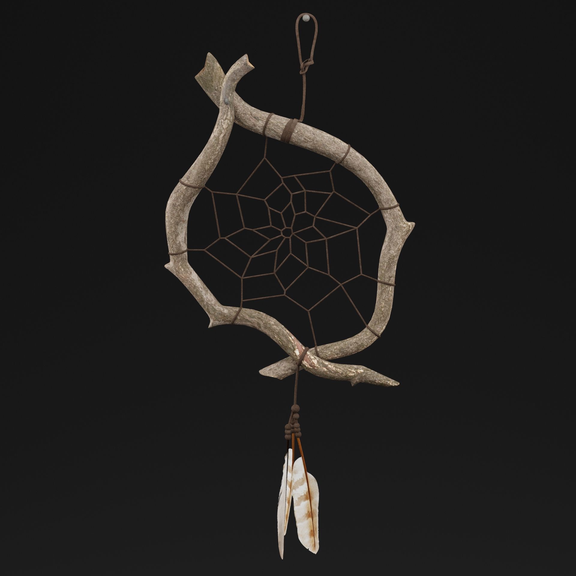 Dream Catcher Low-poly 3D model_6