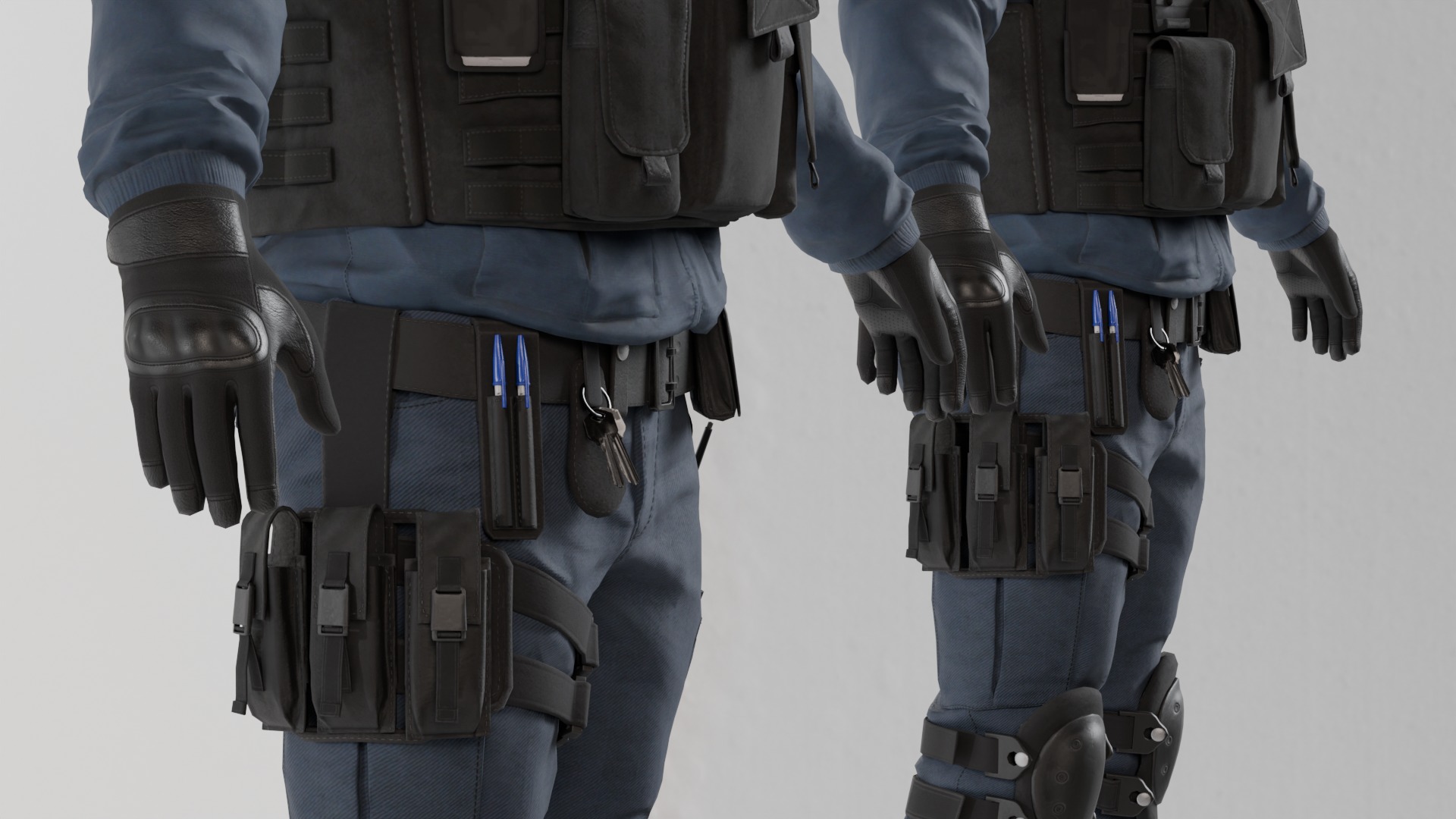 Police swat - Rigged 3D model_4