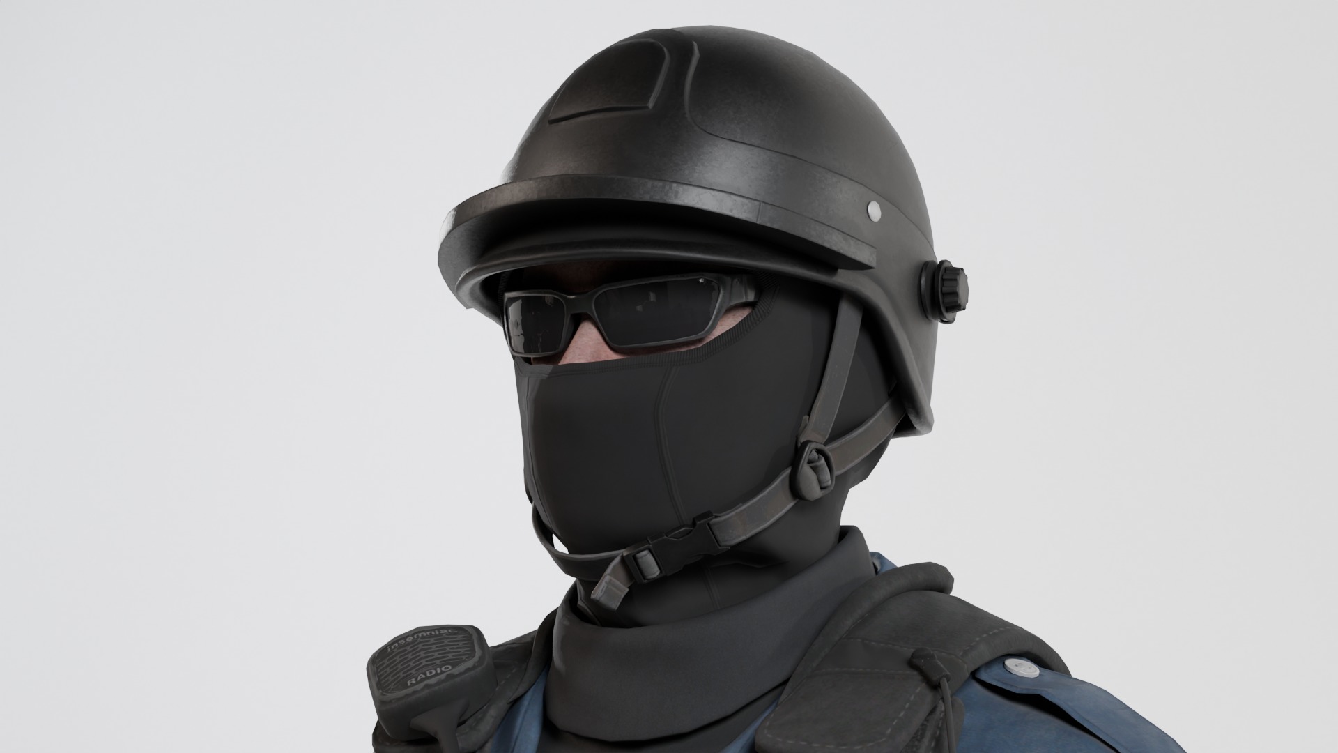 Police swat - Rigged 3D model_14