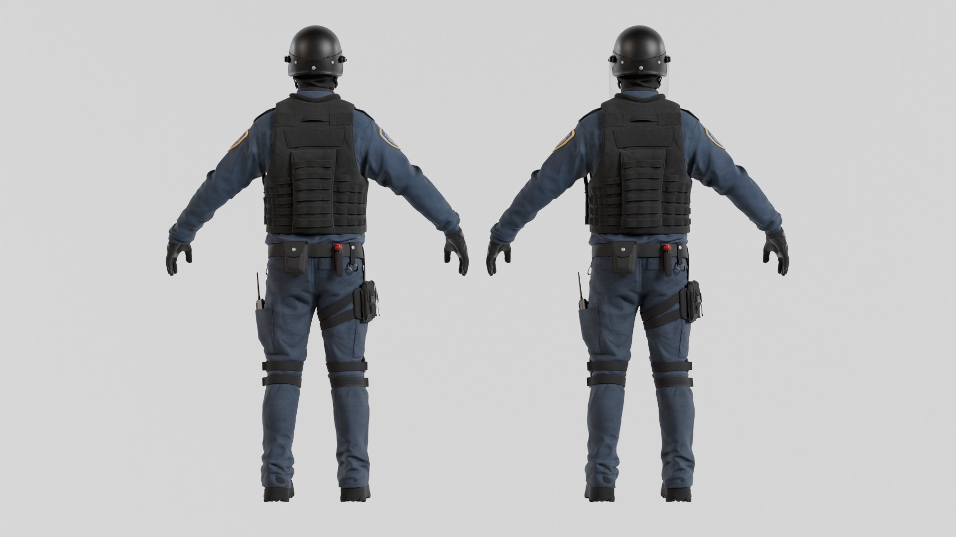 Police swat - Rigged 3D model_9