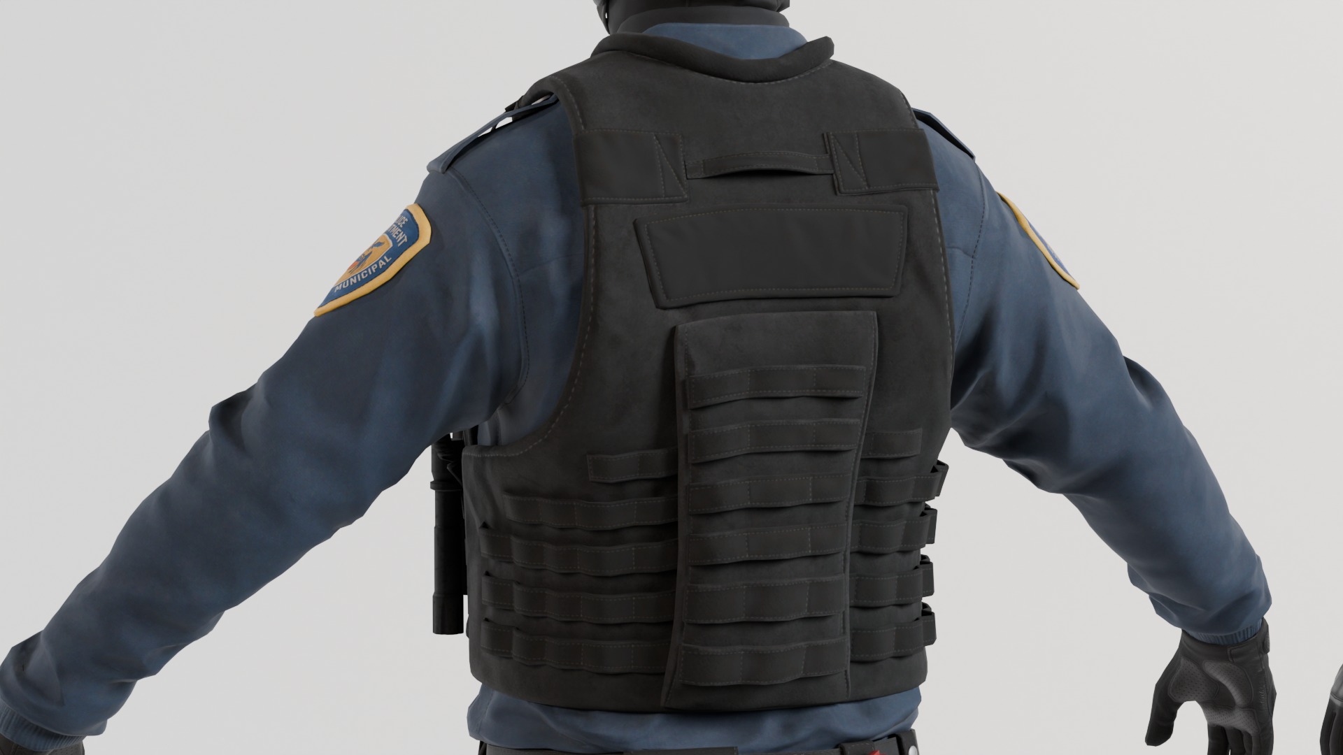 Police swat - Rigged 3D model_5