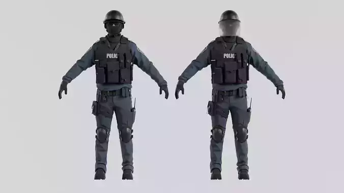 Police swat - Rigged 3D model Police swat - Rigged 3D model