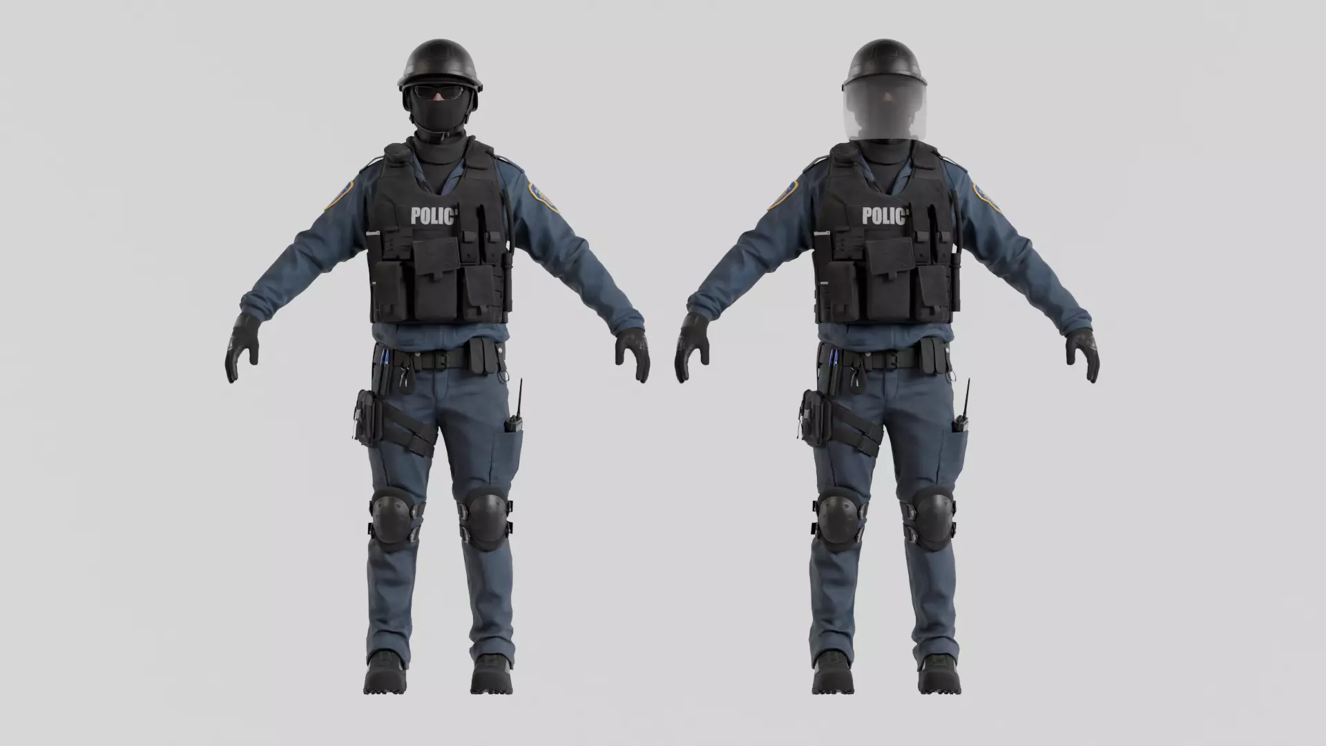Police swat - Rigged 3D model_0