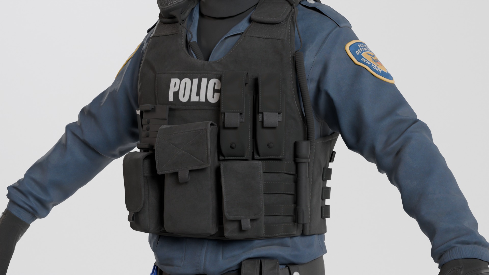 Police swat - Rigged 3D model_13