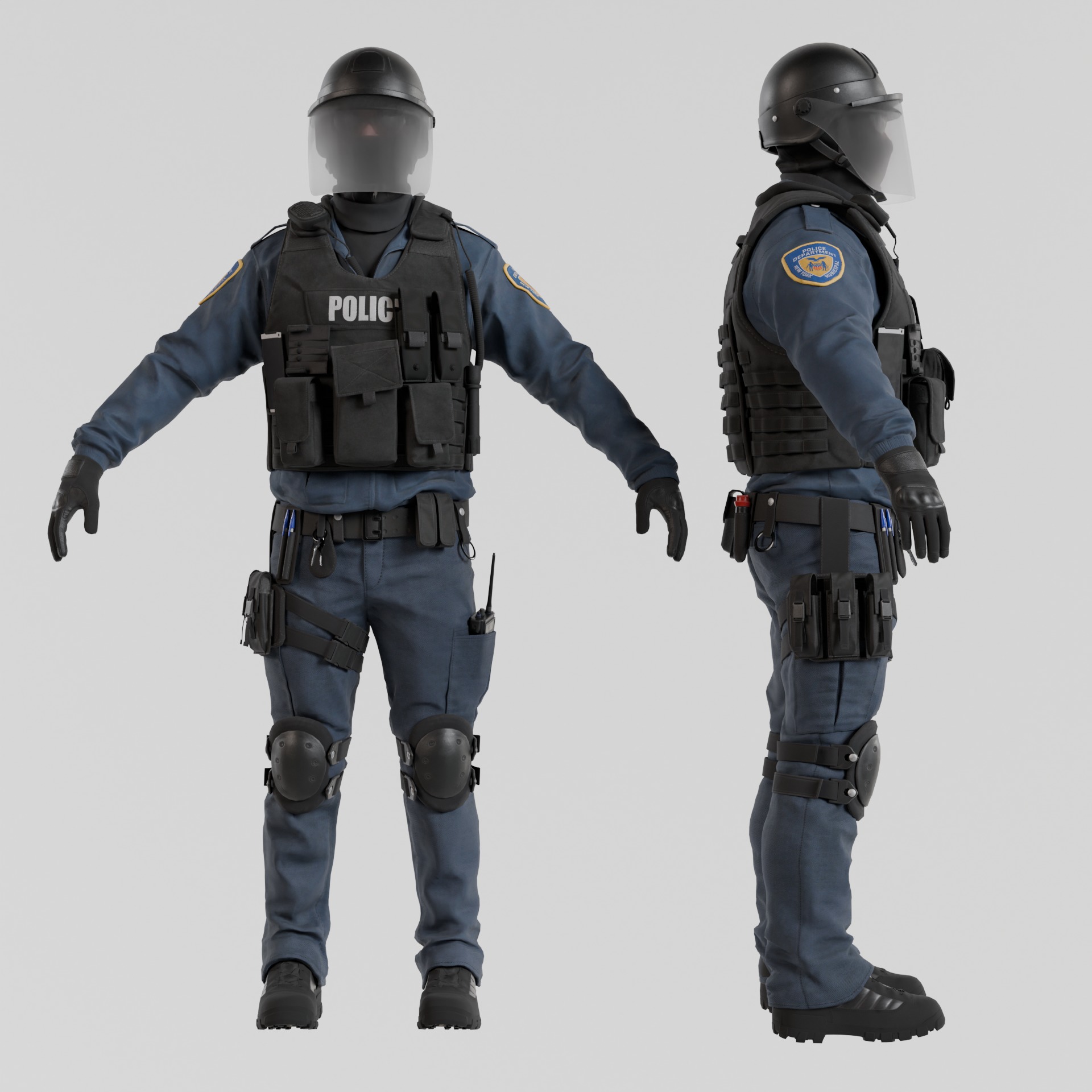 Police swat - Rigged 3D model_19