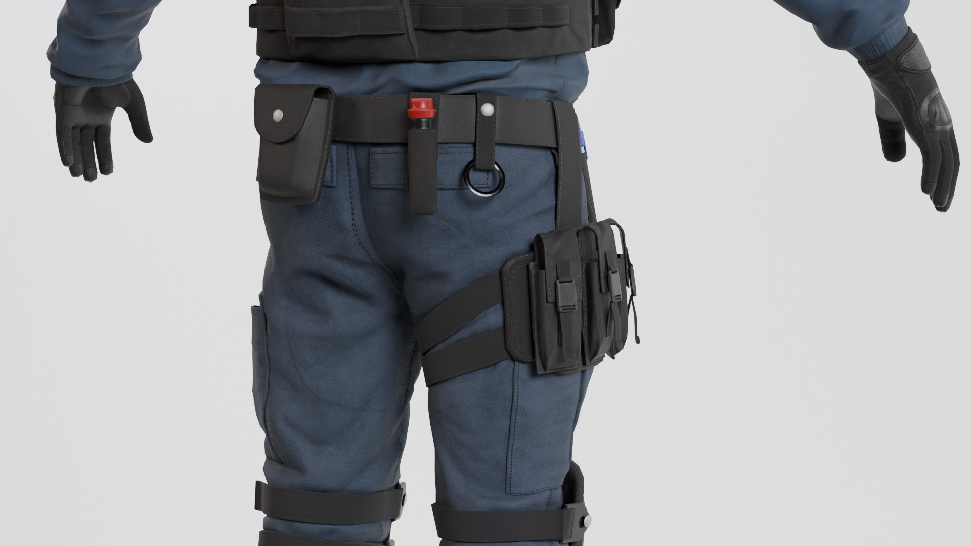 Police swat - Rigged 3D model_6