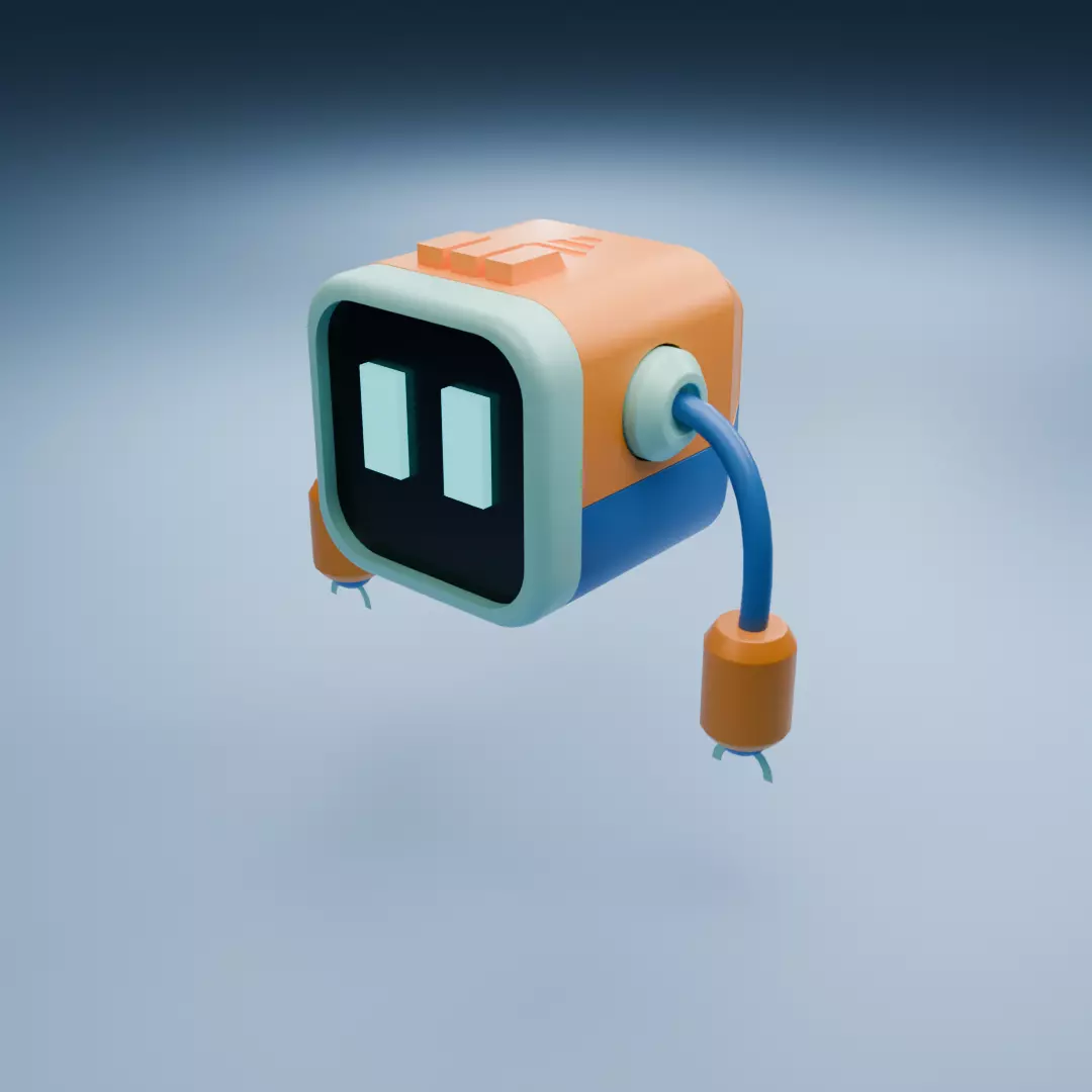 Hard Surface Stylized Robot Model for 3D Projects Low-poly 3D model_0