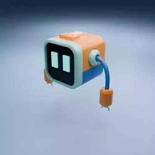 Hard Surface Stylized Robot Model for 3D Projects Low-poly 3D model