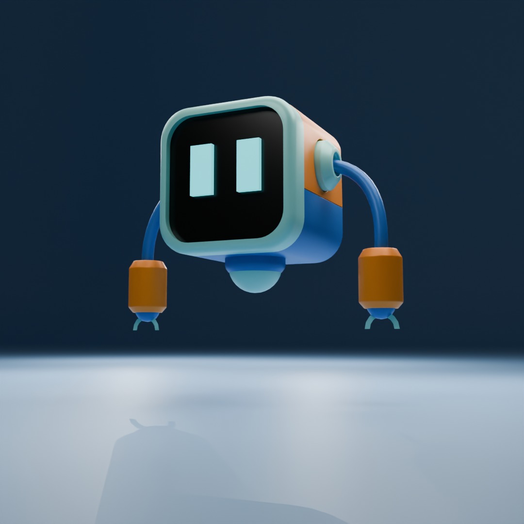 Hard Surface Stylized Robot Model for 3D Projects Low-poly 3D model_1