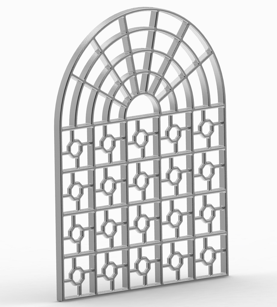 Exquisite Arch Window Grill 3D print model_1