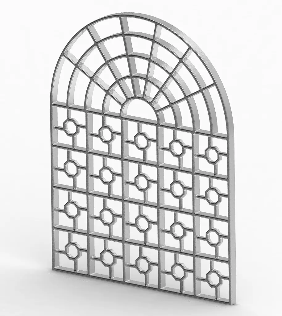 Exquisite Arch Window Grill 3D print model_0