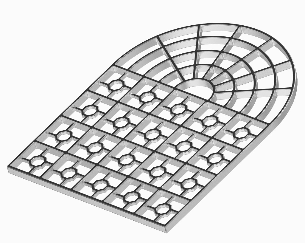 Exquisite Arch Window Grill 3D print model_2
