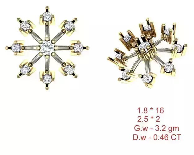 Women Earrings Render 3dm STL OBJ FBX Details