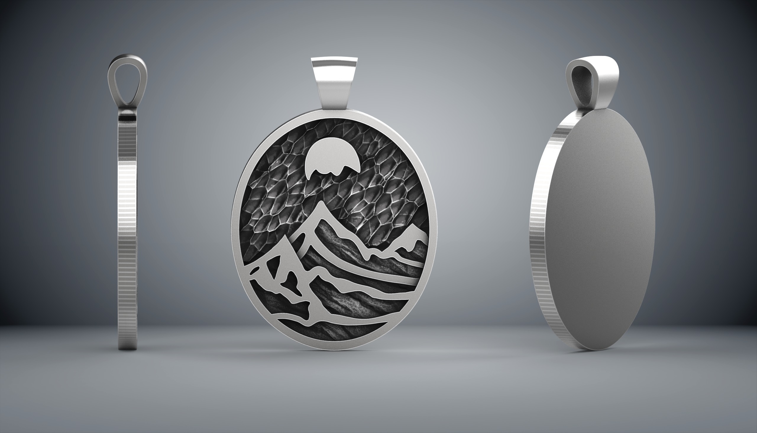 Pendant mountains Modern style 3D print model_1
