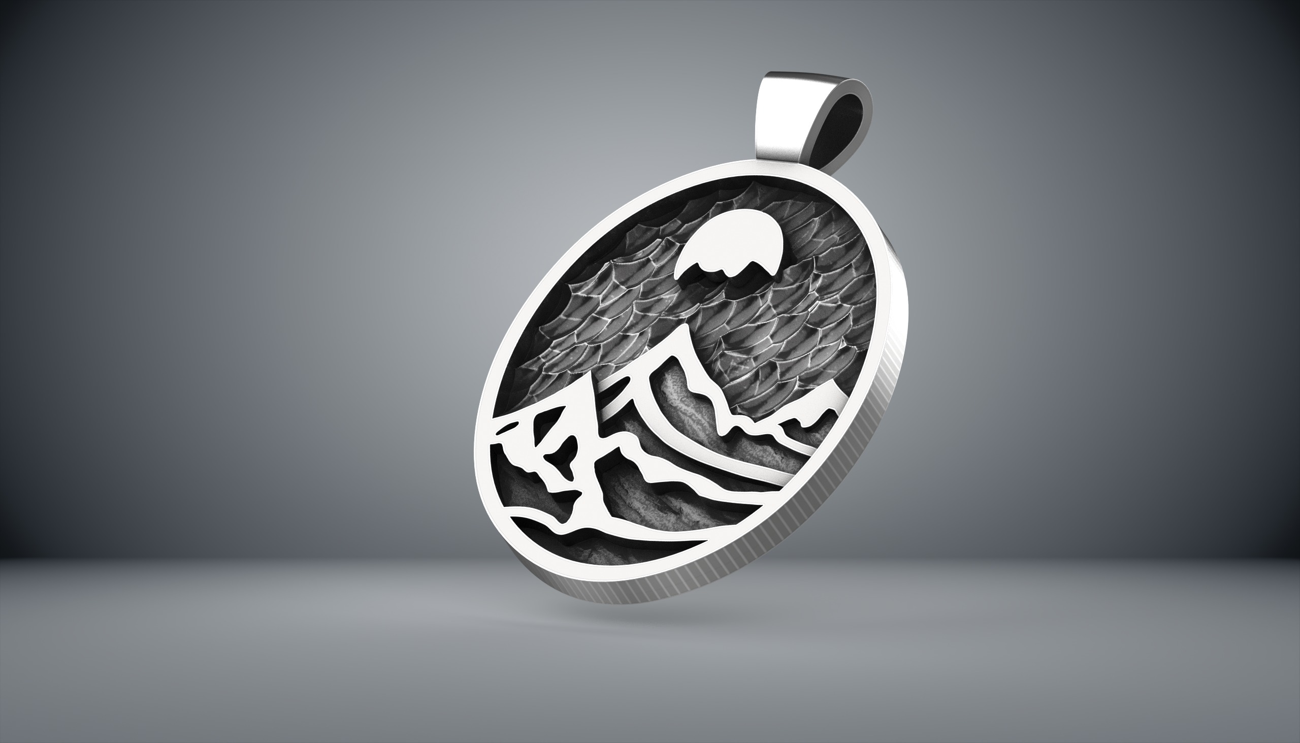 Pendant mountains Modern style 3D print model_2