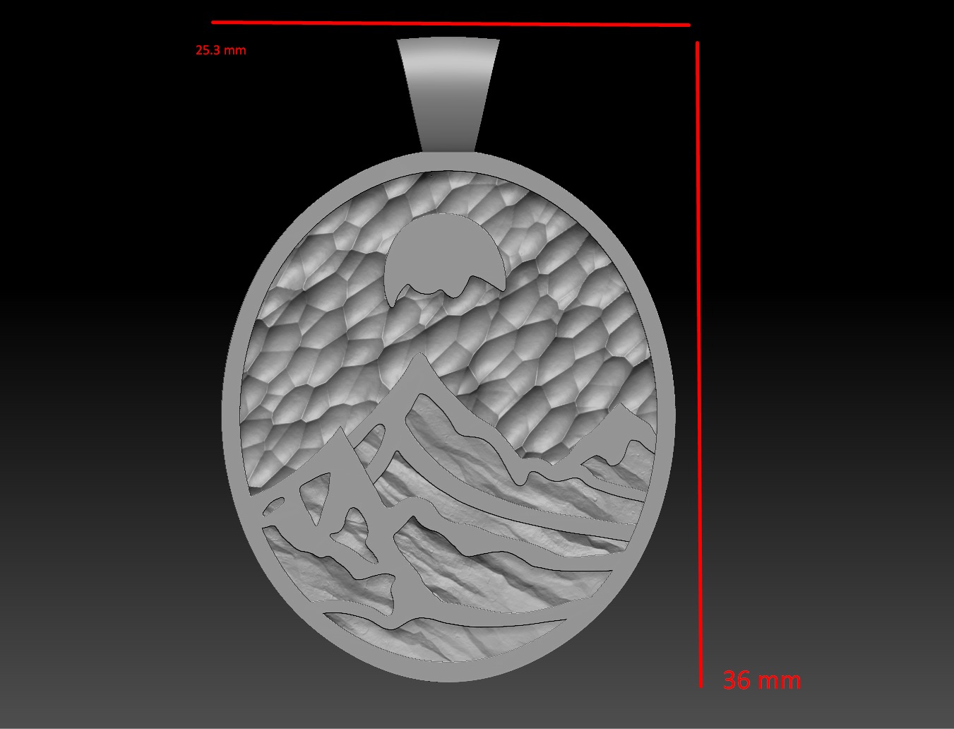 Pendant mountains Modern style 3D print model_3