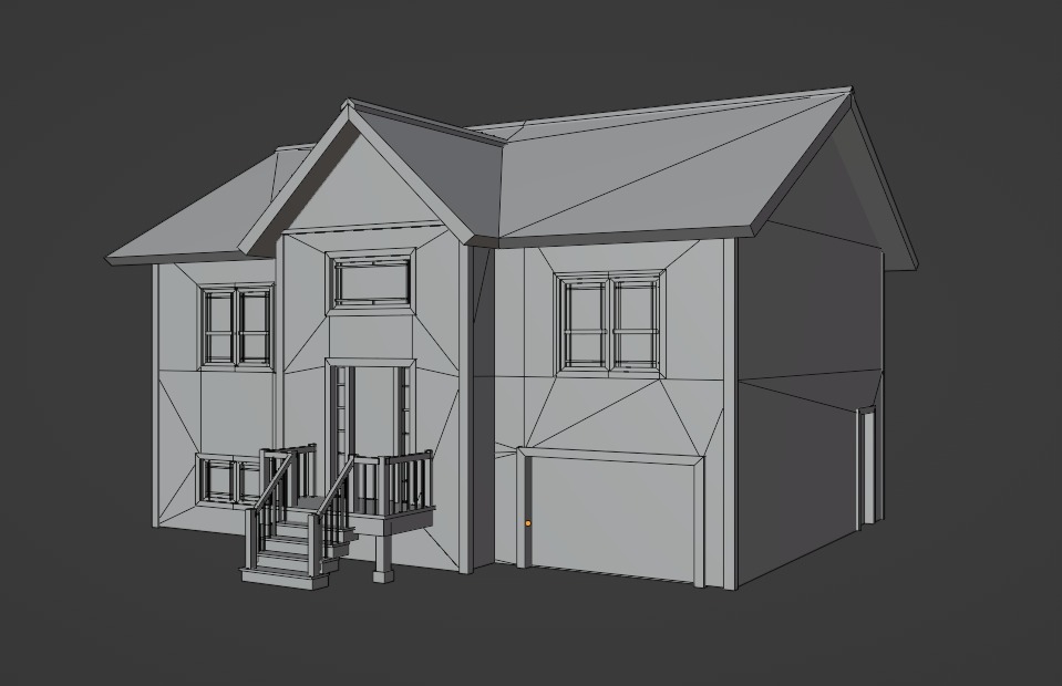 Low Poly house 10 Low-poly 3D model_8